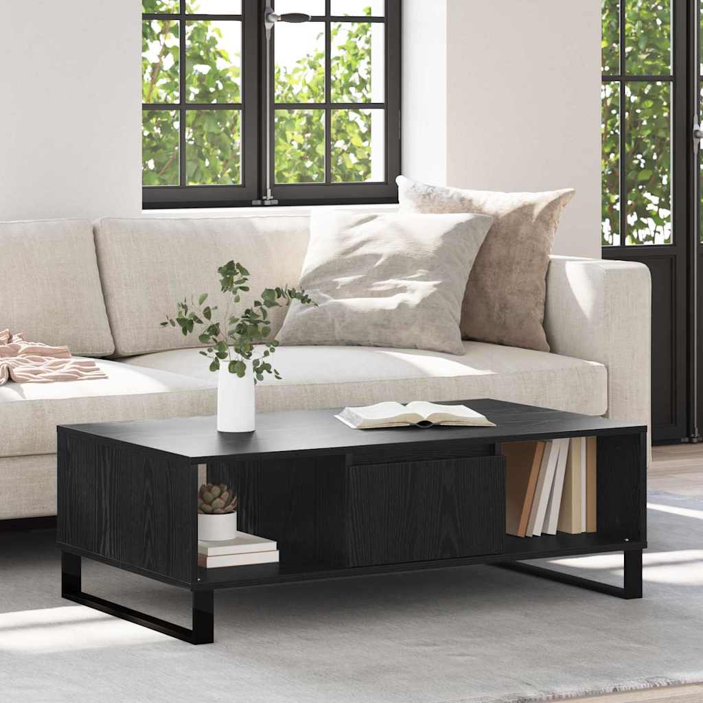 Coffee Table Black Oak Look 104 x 60 x 35 cm Wood Based Panel