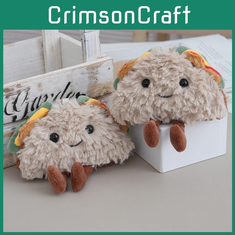 Cute Sandwich Plush Keychain Toy With Pp Cotton Filling For Kids Gift