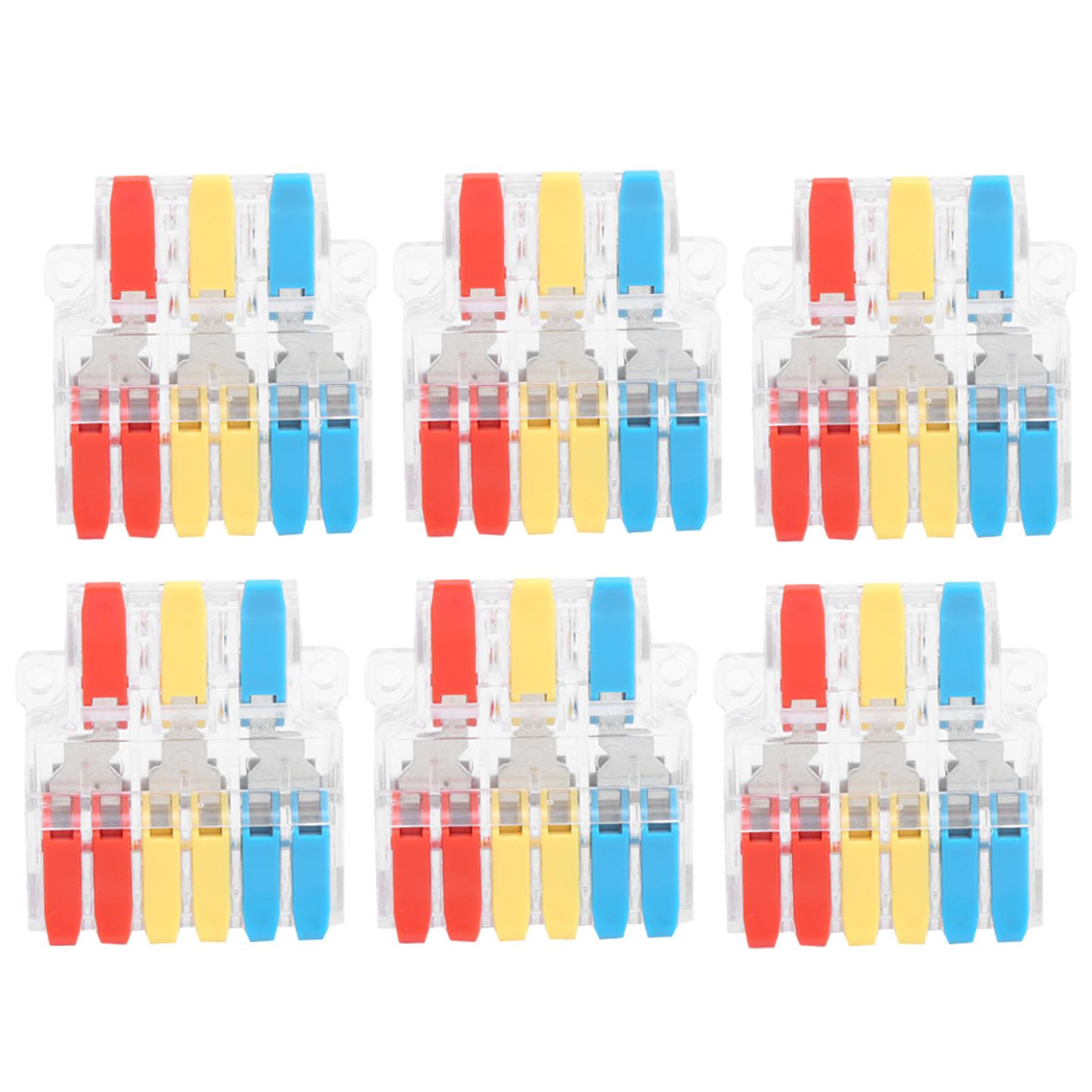 

10 шт. Кабельний з єднувач Термінал Прозорий 3У 6Зовнішній дротовий блочний затискач LT636 0.56.0мм2