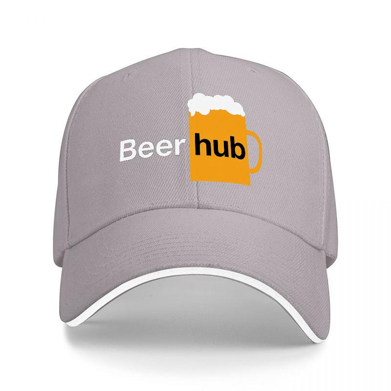 Beer Hub Logo Black Baseball Cap with Beer Mug Design for Adults Casual Wear and Outdoor Activities Style StateUnisext Accessory