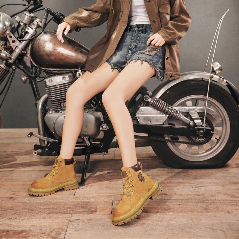 Winter First-layer Leather Thick-soled Heightening Martin Boots Men's Rhubarb Boots High-top Outdoor Tooling Boots Velvet Men's Short Boots