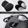 30Ft x 1 Inch Hook and Loop Strips Sticky Back Nylon Polyester Adhesive Fastening Tape Black Double Sided