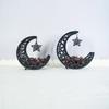 Hollow Moon Iron Tray for Eid Mubarak Dessert and Pastry Serving Platter Cake Storage Organizer Muslims Home Decoration