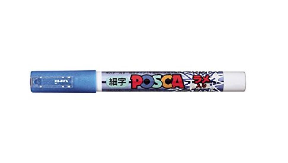 

Mitsubishi Pencil Pigment Sign Posca Blue Water-Based Pen, (Fine Point), (Glitter) синий