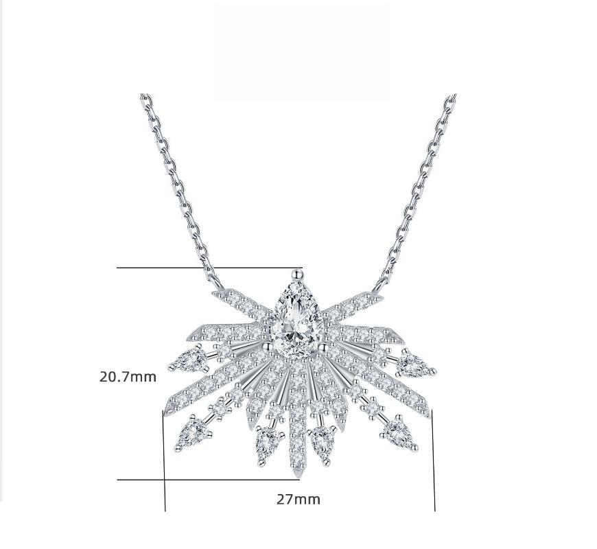 Jewelry S925 sterling silver zircon necklace high-end sense European and American fashion collarbone chain women's big-name silver jewelry
