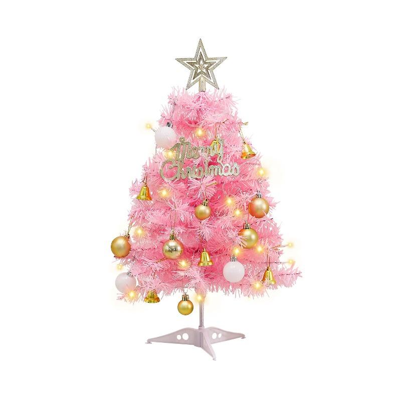 Neuer Mini-Weihnachtsbaum 45/60cm rosa Tisch-Weihnachtsdekorations-Arrangement Weihnachtsschmuck