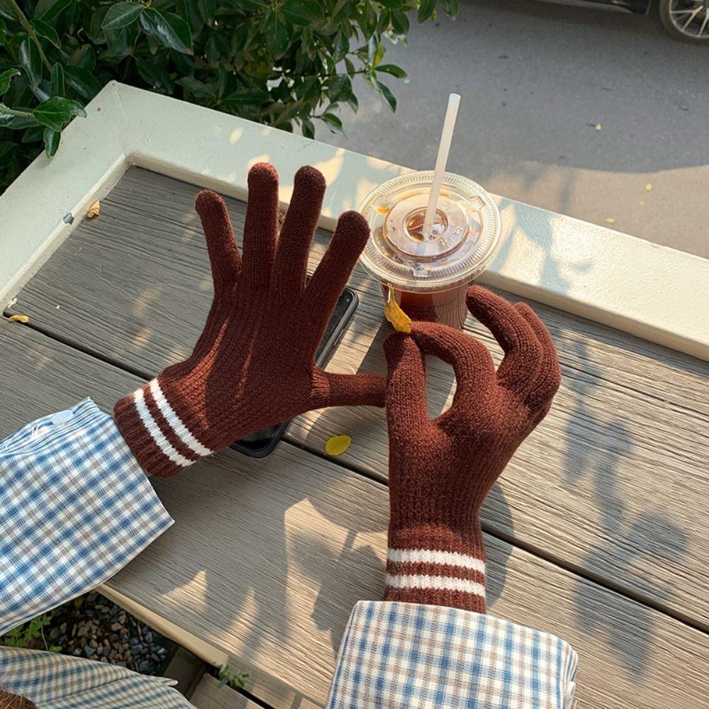 Gloves Women Gloves Winter Wool Mittens  Gloves Knitted Cashmere Gloves Female Gloves
