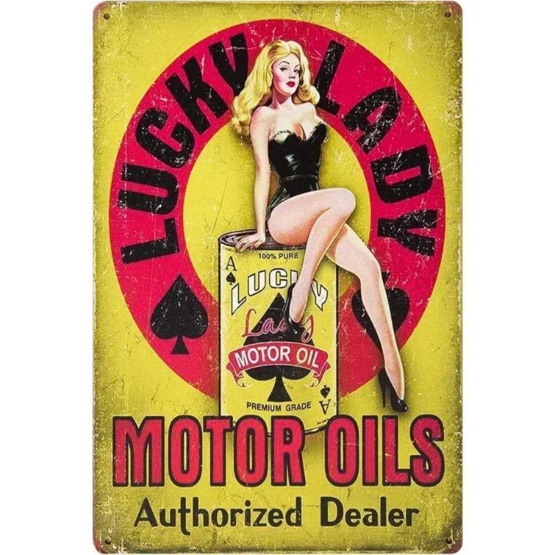 Pin-Up Girl Metal Sign, Vintage Wall Art Decor 30x20cm