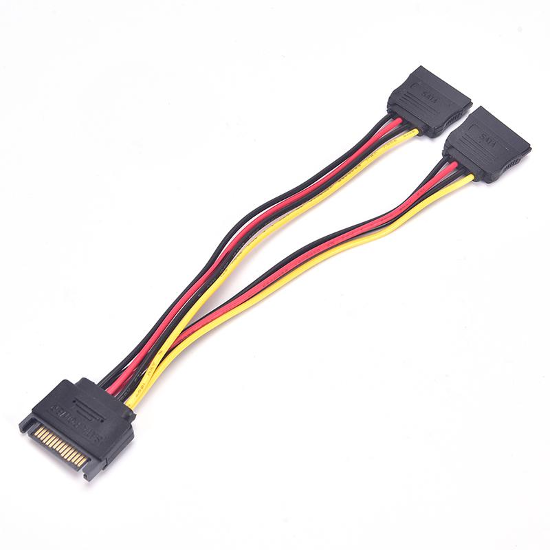 15 Pin Sata Male To 2 Sata Female Power Splitter Y Cable 20Cm