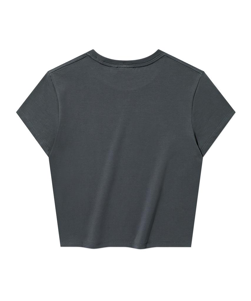 COVERNAT (W) Authentic Logo Baby Fit T-Shirt Charcoal