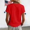 Women's American Floral Patchwork Print Casual T-Shirt 250Th Anniversary USA Shirt Patriotic Tshirt