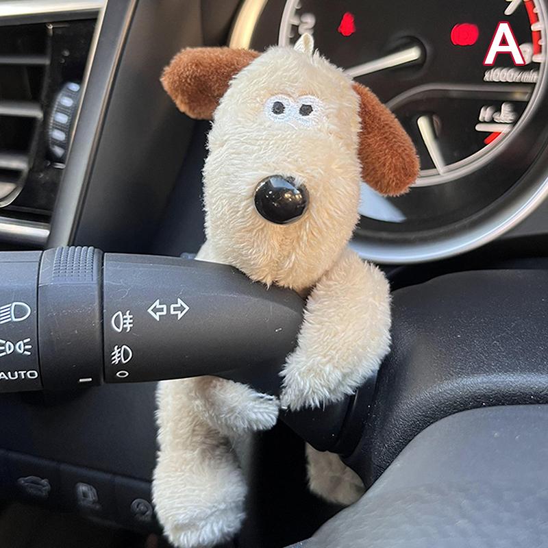 Decoração de embreagem de cachorrinho de pelúcia, limpador de para-brisa de carro, interruptor de seta, decoração, cachorro fofo, laço, boneca de limpador de para-brisa de carro, acessórios de interior