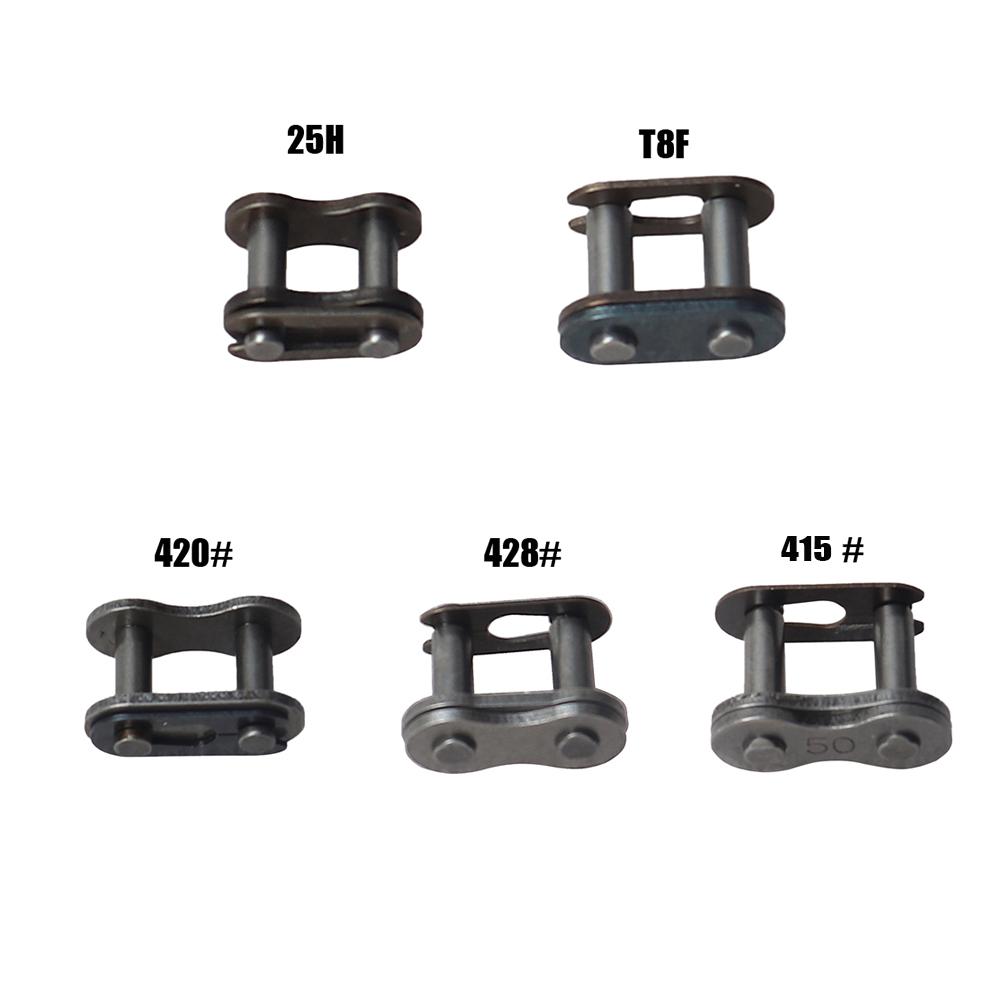 Boucle de chaîne de moto 428/420/25h T8f/415h, boucle de verrouillage de chaîne, pièces de connecteur de chaîne