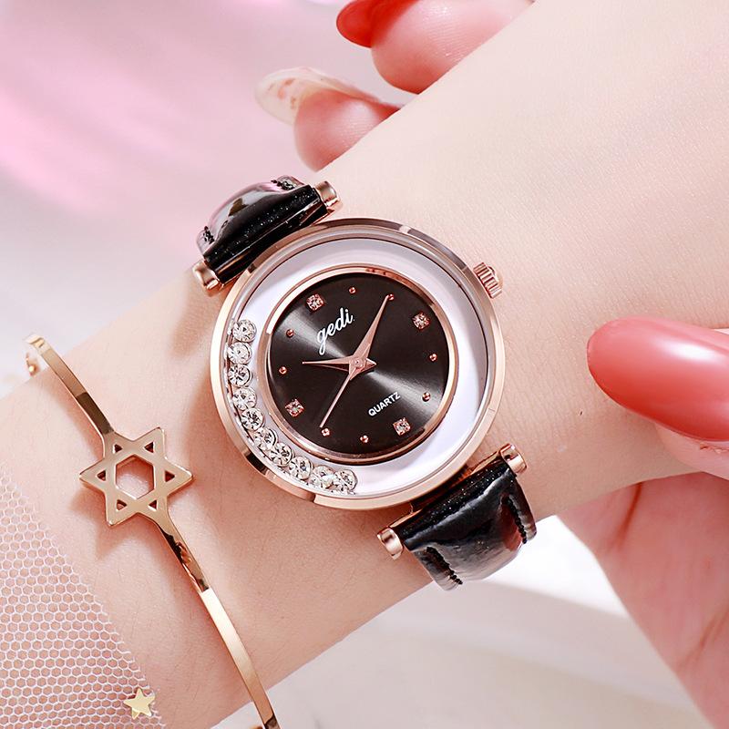 CQ369 Flowing rhinestone Women watch waterproof student watch light luxury quartz watch clock giftwatches for woman