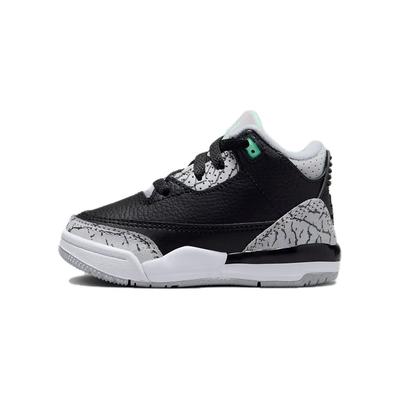 Air 3 Retro TD Green Glow Baby Sneaker Schwarz Wolfsgrau Weiß DM0968-031