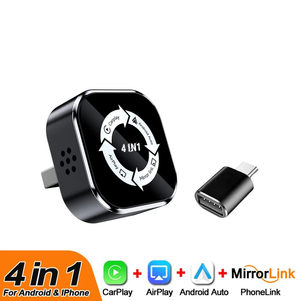 Cutie AI 4 în 1 Wireless Carplay Airplay Pentru IPhone, Mirroring Smartfon și Android Auto Pentru Telefon Android Pentru Ecranul Sistemului Original al Mașinii