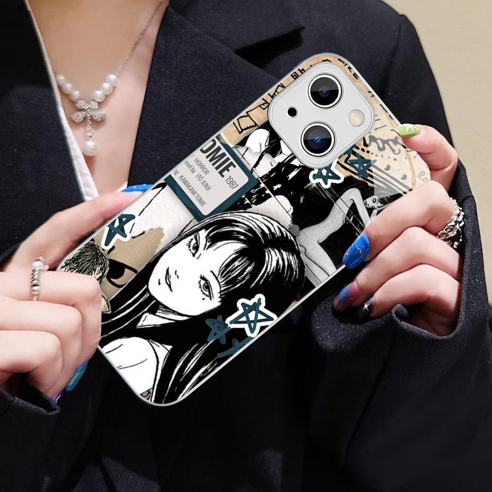 Japan Anime Tomie Kawakami Phone Case For IPhone 14 13 12 Mini 11 Pro XS Max X XR 14 Plus Tempered Glass Cover