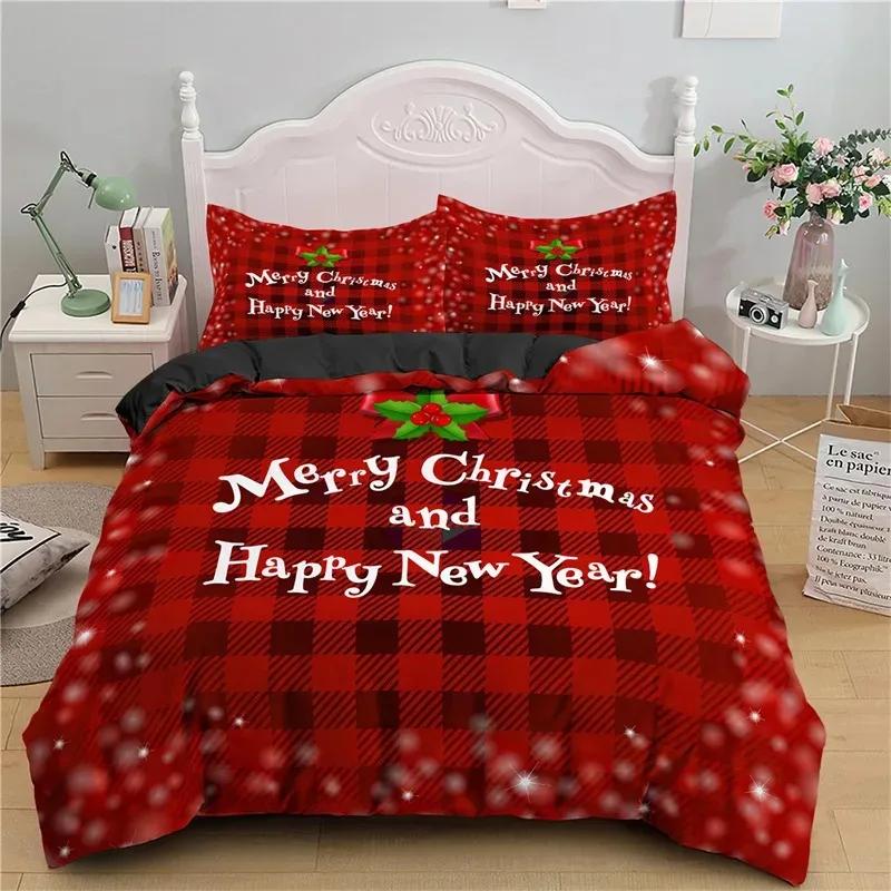 Christmas Elk Beding Set Festival Modern 3d Soft Duvet Cover Set Warm Comforter Bed Linen Twin Quen King Single Sized Dimensions Children Kids Adult