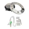 Universal Horn Button Modified Styling Chrome Wooden Steering Wheel Horn Button PCD 70mm Horn Center Cover Without Label Silver