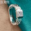 925 Sterling Silver AAA Zircon Hollow Pattern Ring Fashionable Wedding Jewelry