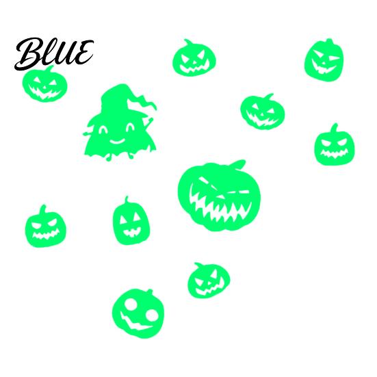 Home Office Window Display Art Halloween Glow in The Dark Wall Stickers Luminous Decals with Ghost Spooky Party Decorations for Castle Pumpkin