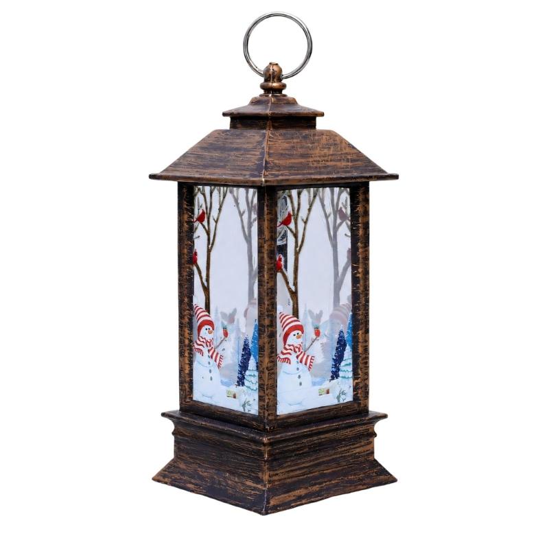 Christmas Party Lantern, Compact ABS Lighted Holiday Ornament for Mantel Tabletop Bookshelf and Shop Window Styling