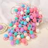 30pcs Kids Elastic Hair Bands Girls Plush Ball Rubber Band for Children Sweets Scrunchie Hair Ties Clip Baby Hair Accessories
