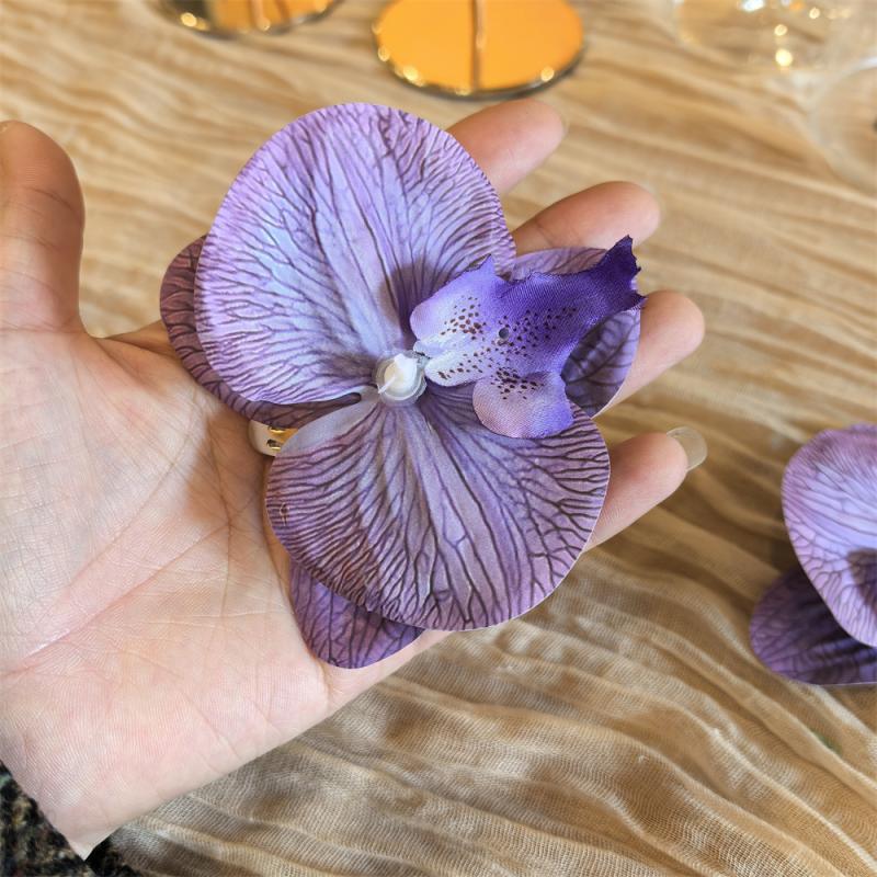 1Pair Sandals Decorations Flower Shoe Accessories Vacation Style Removable Butterfly Orchid Shoes Charms Diy Shoe Buckle