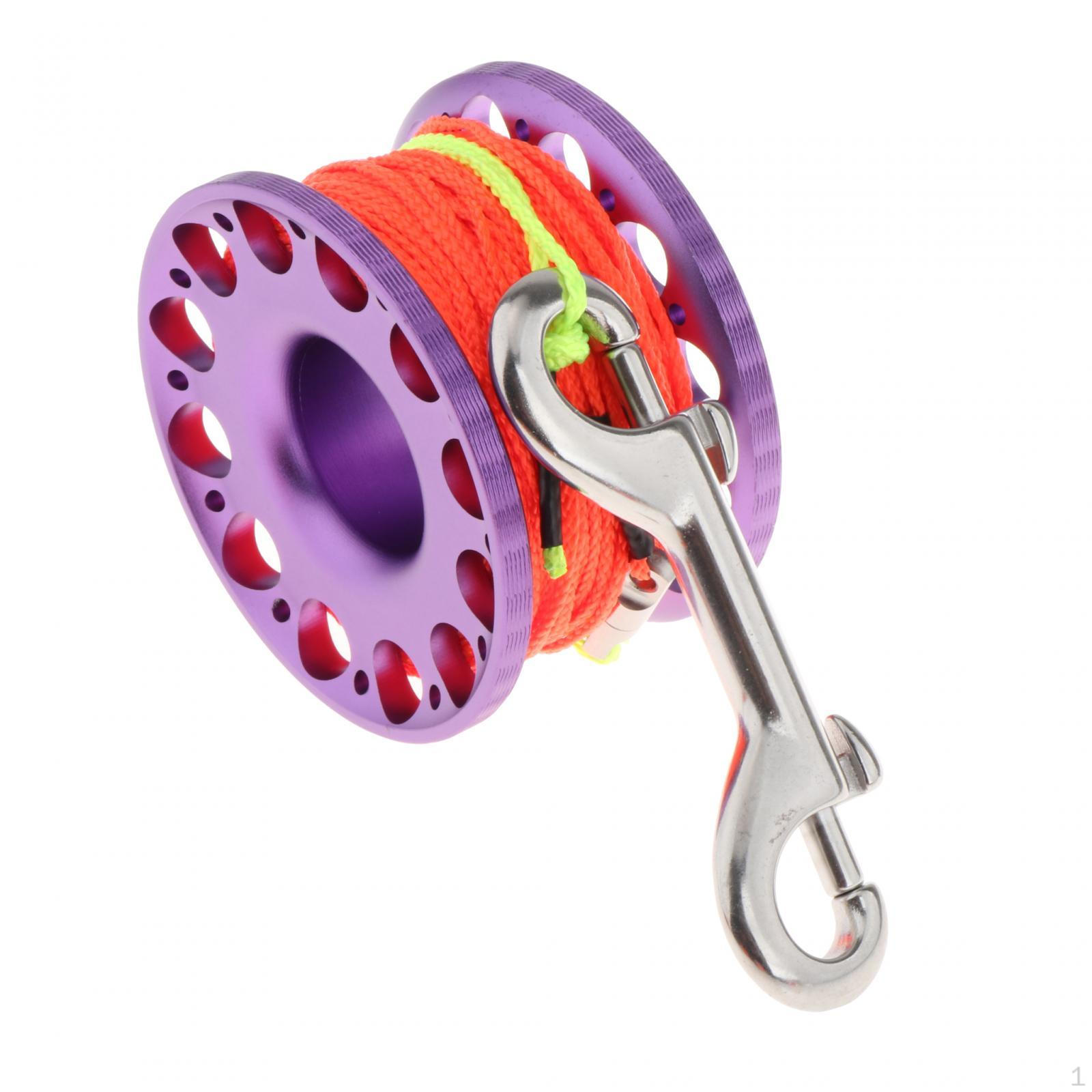 

Compact Dive Reel with Bolt Snap Clip for Underwater Adventures Violet Reel