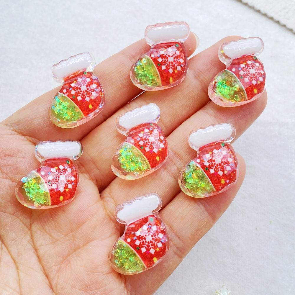 

10Pcs Cute Cartoon Santa Claus, Snowman Flat Back Resin Cabochons Scrapbooking DIY Jewelry Craft Decoration Accessorie