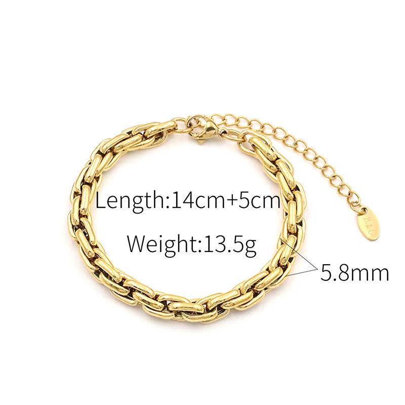 

Jewelry Personality Exaggerated 18K Thick Chain Splicing Jewelry Oval Interlocking Titanium Steel Bracelet