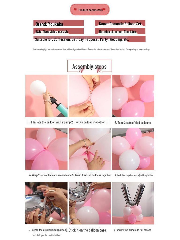 Love Letter Aluminum Foil Balloon Set for Wedding Decorations