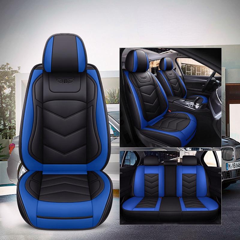 Universal 5 Seat Car Seat Cover PU Leather Full Set Seat Cushion Cover Anti Slip Protector Cover