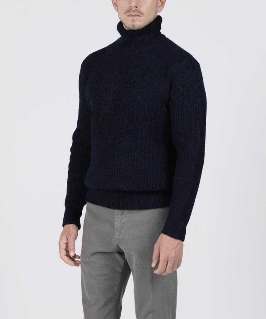 PANICALE Navy Acrylic Blend Turtleneck Sweater