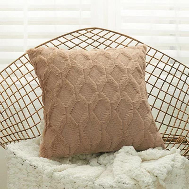 Plush Sofa Pillow Bedside Pillow Cover Ins Removable and Washable Diy Cushion Cover