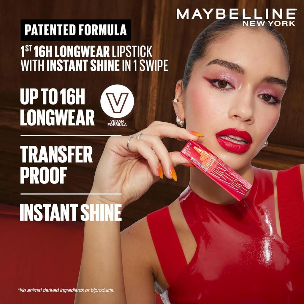 Maybelline New York Superstay Vinyl Ink Longwear Shine Lip Color 4.2ml Salsa Liquid Lipstick