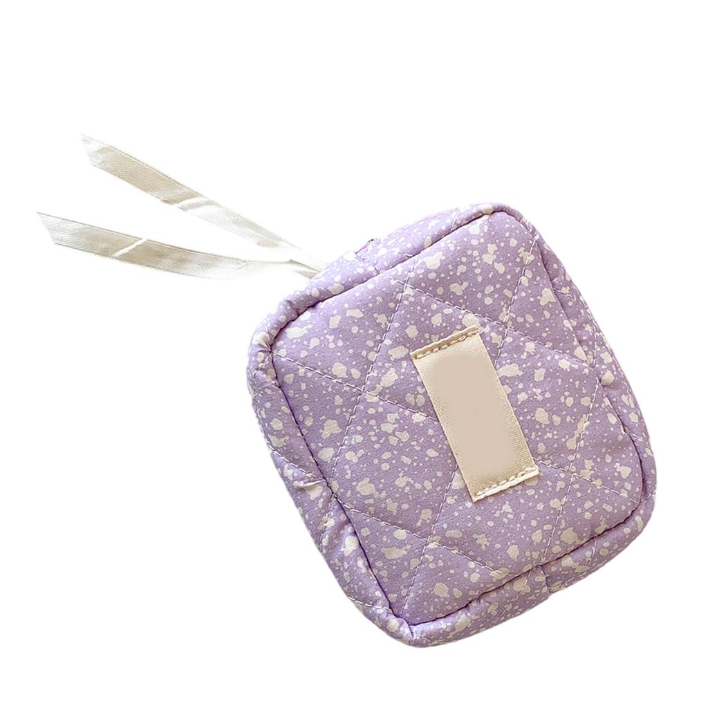 Makeup Bag for Purse Preppy Zipper Cosmetic Pouch Purse Travel Coin Pouch Sanitary Napkin Storage Bag Makeup Organizer