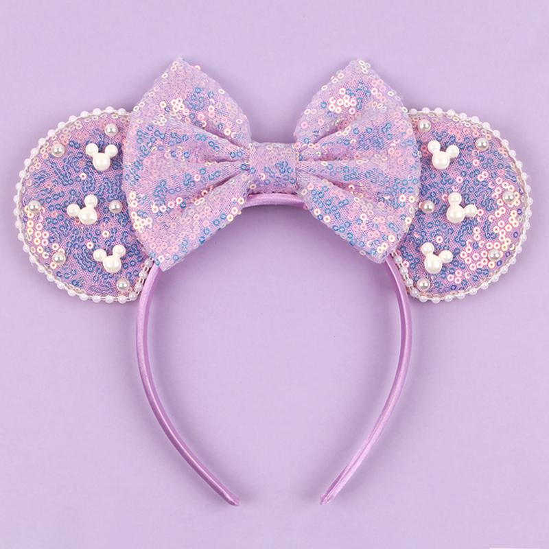 Ny Trendig Musöron Hårband Mickey 3.3" Sammet För Flickor Mjuk Rosett Hårband Halloween Festival Fest Resa DIY Håraccessoarer