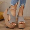 Sandals for Women in Spring and Summer, Comfortable and Casual Mesh Shoes with Thick Soles and Platform Heels, Large Size, Sporty Style