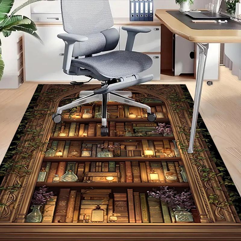 1 Stück Bücherregal Bibliothek Rutschfester Teppich für Büro & Wohnzimmer & Schlafzimmer & Esszimmer - Flachgewebe Maschine-O346