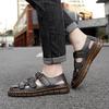 Neue Sommer Leder Herren Sandalen Mode Atmungsaktiv Freizeit Schuhe Herren Weiche Sohle Outdoor Strand Sandalen Römische Pantoletten Große Größe 47