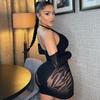 Fishnet Short Dress Sexy Lingerie For Women Wrap Hip Skirt Babydoll Sleepwear Fishnet Short Net Skirt Sexiest Slim Mini Dress