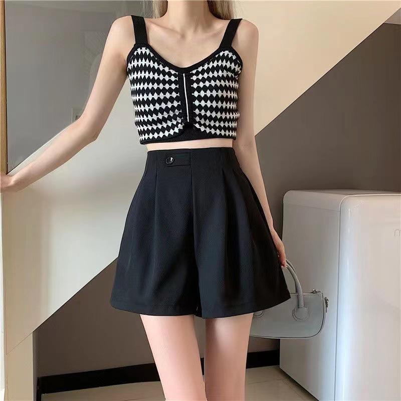 

Plus Size Women s High Waist A-line Pleated Wide Leg Shorts Skirt Small