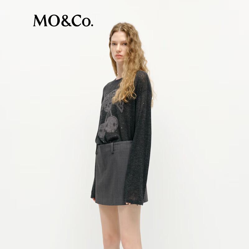 MO&Co. Rock & Roll Skull Cherry Wool Knit Sweater