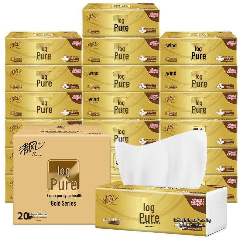 Qingfeng Gold Pack Boxed Facial Tissues