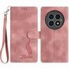 For OnePlus 13 Case Imprinted Feather PU Leather Wallet Phone Cover with Wrist Strap