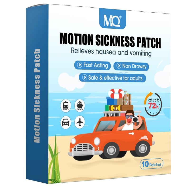 Motion Sickness Patch 10 Count, Fast-Acting Relief for Nausea, Dizziness, Travel Sickness, Natural & Non-Drowsy Formula