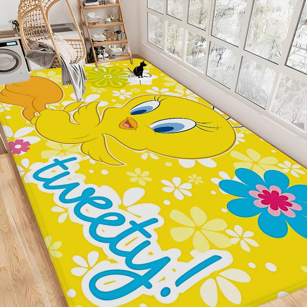 Yellow Cartoon T-Tweetys Bird Bathroom Mat INS Style Soft Bedroom Floor House Laundry Room Mat Anti-skid Welcome Doormat