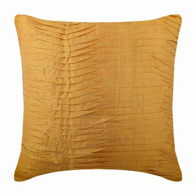 Housse de coussin jaune mangue, taies d'oreiller texturées à plis, housses de coussin décoratives, housses de coussin en soie, coussin de canapé uni - Mango Souffle