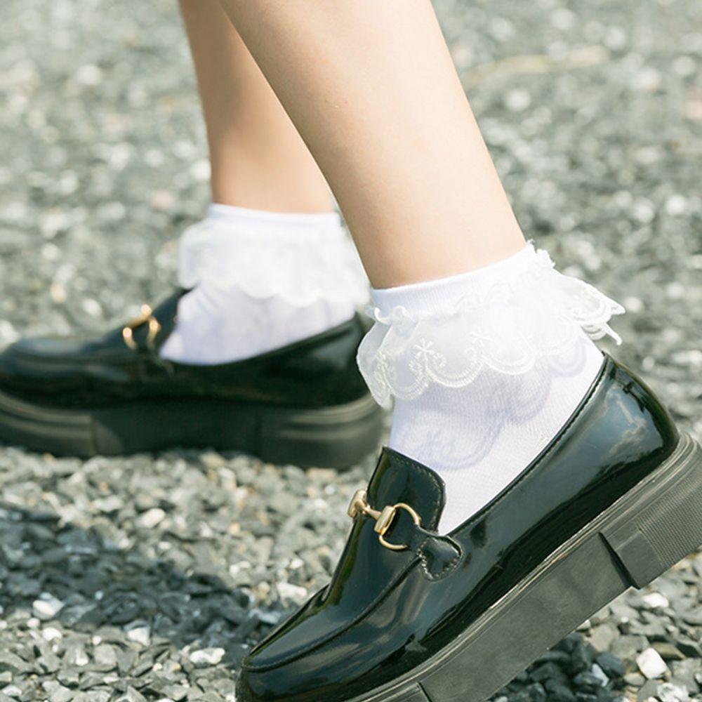 Retro Soft Cotton Ruffle Girls Lace Short Socks Frilly Ankle Socks Princess Socks